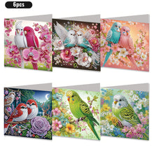 Load image into Gallery viewer, 6PCS Bird DIY Diamond Art Greeting Cards Congratulations Cards & Gifts