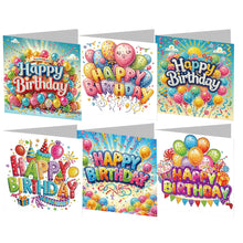 Load image into Gallery viewer, 6PCS Birthday DIY Diamond Art Greeting Cards Congratulations Cards & Gifts