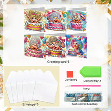 Load image into Gallery viewer, 6PCS Birthday Surprise DIY Diamond Art Greeting Cards Congratulations Cards