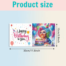 Load image into Gallery viewer, 6PCS Birthday Surprise DIY Diamond Art Greeting Cards Congratulations Cards