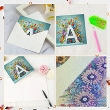 Load image into Gallery viewer, 6PCS Letter A DIY Diamond Art Greeting Cards Congratulations Cards & Gifts