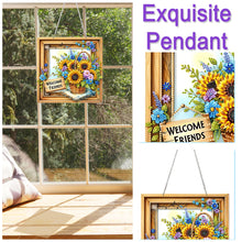 Load image into Gallery viewer, 2D Flat Acrylic DIY Welcome Friends Hanging Diamond Art Kits Wall Door Decoratio