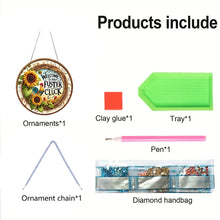 Load image into Gallery viewer, 2D Flat Acrylic DIY Rooster Sunflower Hanging Diamond Art Kits Wall Door Decor