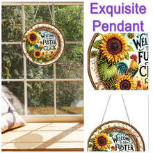 Load image into Gallery viewer, 2D Flat Acrylic DIY Rooster Sunflower Hanging Diamond Art Kits Wall Door Decor