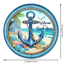 Load image into Gallery viewer, 2D Flat Acrylic DIY Beach House Hanging Diamond Art Kits Wall Door Decoration