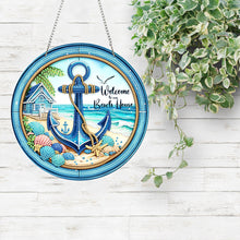 Load image into Gallery viewer, 2D Flat Acrylic DIY Beach House Hanging Diamond Art Kits Wall Door Decoration