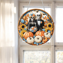 Load image into Gallery viewer, 2D Flat Acrylic DIY Halloween Skeleton Couple Hanging Diamond Art Kits