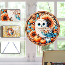 Load image into Gallery viewer, 2D Flat Acrylic DIY Autumn Owl Hanging Diamond Art Kits Wall Door Decoration