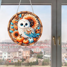 Load image into Gallery viewer, 2D Flat Acrylic DIY Autumn Owl Hanging Diamond Art Kits Wall Door Decoration