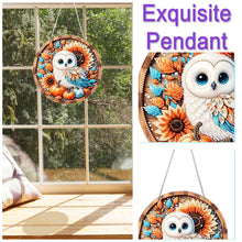 Load image into Gallery viewer, 2D Flat Acrylic DIY Autumn Owl Hanging Diamond Art Kits Wall Door Decoration