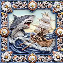 Load image into Gallery viewer, Diamond Painting - Partial Special Shaped - Shark (30*30CM)