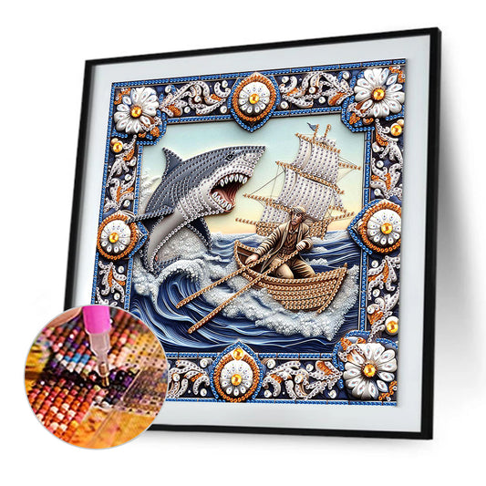 Diamond Painting - Partial Special Shaped - Shark (30*30CM)