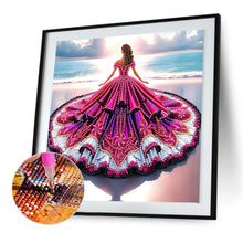 Load image into Gallery viewer, Diamond Painting - Partial Special Shaped - Gorgeous Skirt Girl (30*30CM)