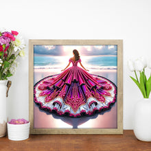Load image into Gallery viewer, Diamond Painting - Partial Special Shaped - Gorgeous Skirt Girl (30*30CM)