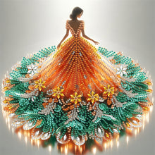 Load image into Gallery viewer, Diamond Painting - Partial Special Shaped - Gorgeous Skirt Girl (30*30CM)