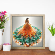 Load image into Gallery viewer, Diamond Painting - Partial Special Shaped - Gorgeous Skirt Girl (30*30CM)