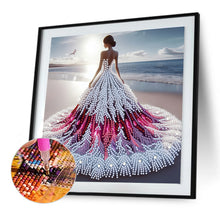 Load image into Gallery viewer, Diamond Painting - Partial Special Shaped - Gorgeous Skirt Girl (30*30CM)