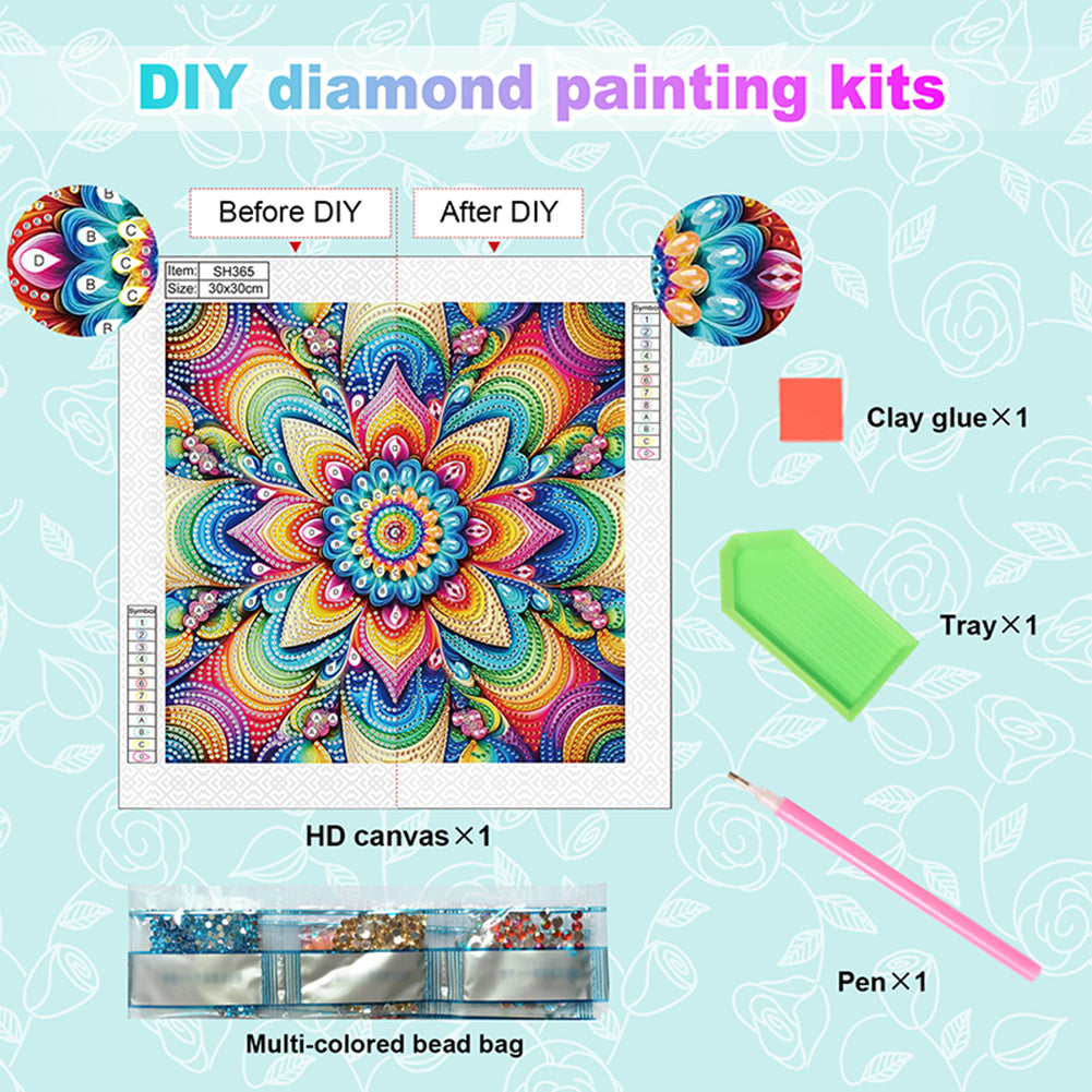Diamond Painting - Partial Special Shaped - Mandala (30*30CM)