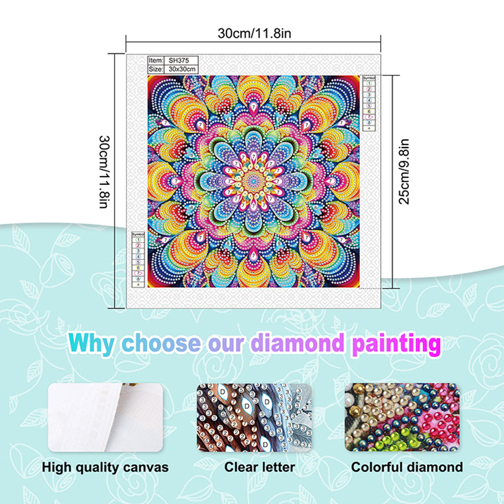 Diamond Painting - Partial Special Shaped - Mandala (30*30CM)