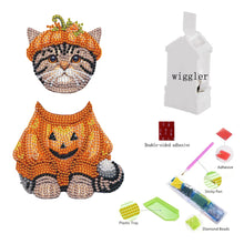 Load image into Gallery viewer, 2D Flat Pumpkin Cat DIY Shaking Head Diamond Painting Desktop Decorations
