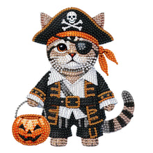 Load image into Gallery viewer, 2D Flat Pirate Cat DIY Shaking Head Diamond Painting Desktop Decorations