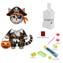 Load image into Gallery viewer, 2D Flat Pirate Cat DIY Shaking Head Diamond Painting Desktop Decorations