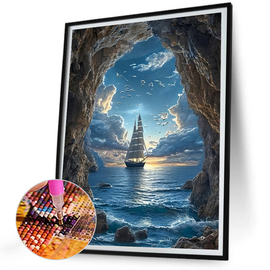 Diamond Painting - Full Round - Sailboat On The Sea (30*40CM)