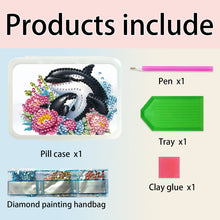 Load image into Gallery viewer, Shark Rhinestones Pill Storage Box Diamond Painting Pill Case for Art Craft