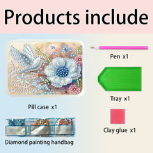 Load image into Gallery viewer, Birds Rhinestones Flowers Pill Storage Box Diamond Painting Pill Case for Art Cr
