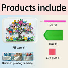 Load image into Gallery viewer, Tree Rhinestones Pill Storage Box Diamond Painting Pill Case for Art Craft