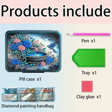 Load image into Gallery viewer, Flowers Birds Pond Rhinestones Pill Storage Box Diamond Painting Pill Case