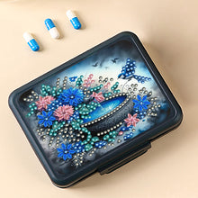 Load image into Gallery viewer, Flowers Birds Pond Rhinestones Pill Storage Box Diamond Painting Pill Case
