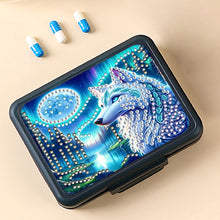 Load image into Gallery viewer, Wolf Rhinestones Pill Storage Box Diamond Painting Pill Case for Art Craft