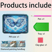 Load image into Gallery viewer, Butterfly Rhinestones Pill Storage Box Diamond Painting Pill Case for Art Craft
