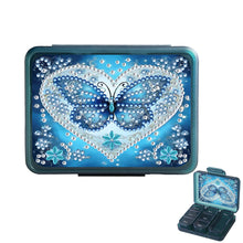 Load image into Gallery viewer, Butterfly Rhinestones Pill Storage Box Diamond Painting Pill Case for Art Craft