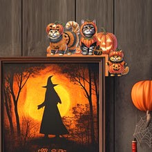 Load image into Gallery viewer, Halloween Cat Diamond Art Door Right Angle Sign for Indoor Outdoor Wall