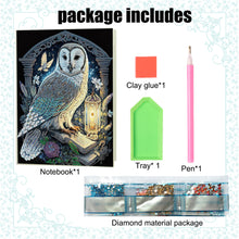 Load image into Gallery viewer, DIY Diamond Painting Notebook 50 Pages A5 Diamond Art Diary Book (Owl)