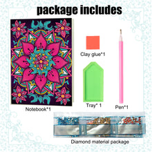 Load image into Gallery viewer, DIY Diamond Painting Notebook 50 Pages A5 Diamond Art Diary Book (Flower)