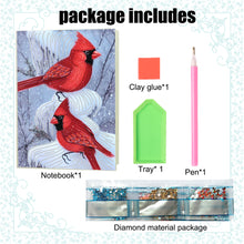 Load image into Gallery viewer, DIY Diamond Painting Notebook 50 Pages A5 Diamond Art Diary Book (Cardinal)