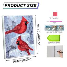 Load image into Gallery viewer, DIY Diamond Painting Notebook 50 Pages A5 Diamond Art Diary Book (Cardinal)