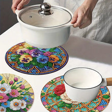 Load image into Gallery viewer, 4pcs DIY Diamond Dot Kits Flowers Diamond Painting Placemats Projects for Beginner