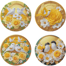 Load image into Gallery viewer, 4pcs DIY Diamond Dot Kits Yellow Rose Bird Diamond Crafts Projects for Beginners