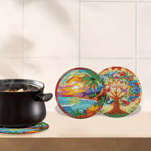Load image into Gallery viewer, 4pcs DIY Diamond Dot Kits Tree Diamond Painting Placemats Projects for Beginner