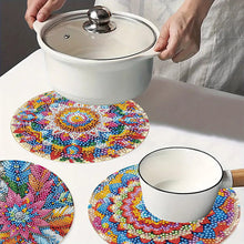 Load image into Gallery viewer, 4pcs DIY Diamond Dot Kits Flowers Diamond Painting Placemats Projects for Beginners