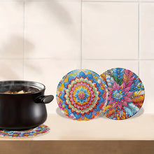 Load image into Gallery viewer, 4pcs DIY Diamond Dot Kits Flowers Diamond Painting Placemats Projects for Beginners