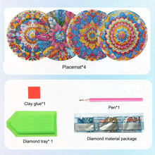 Load image into Gallery viewer, 4pcs DIY Diamond Dot Kits Flowers Diamond Painting Placemats Projects for Beginners