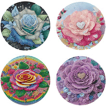 Load image into Gallery viewer, 4pcs DIY Diamond Dot Kits Rose Diamond Painting Placemats Projects for Beginners