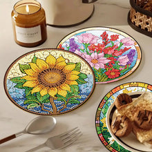 Load image into Gallery viewer, 4pcs DIY Diamond Dot Kits Flowers Diamond Painting Placemats Projects for Beginners