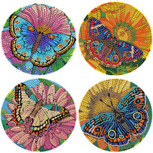 Load image into Gallery viewer, 4pcs DIY Diamond Dot Kits Butterfly Diamond Painting Placemats Projects for Beginners