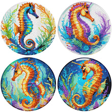Load image into Gallery viewer, 4pcs DIY Diamond Dot Kits Seahorses Diamond Painting Placemats Projects for Beginners